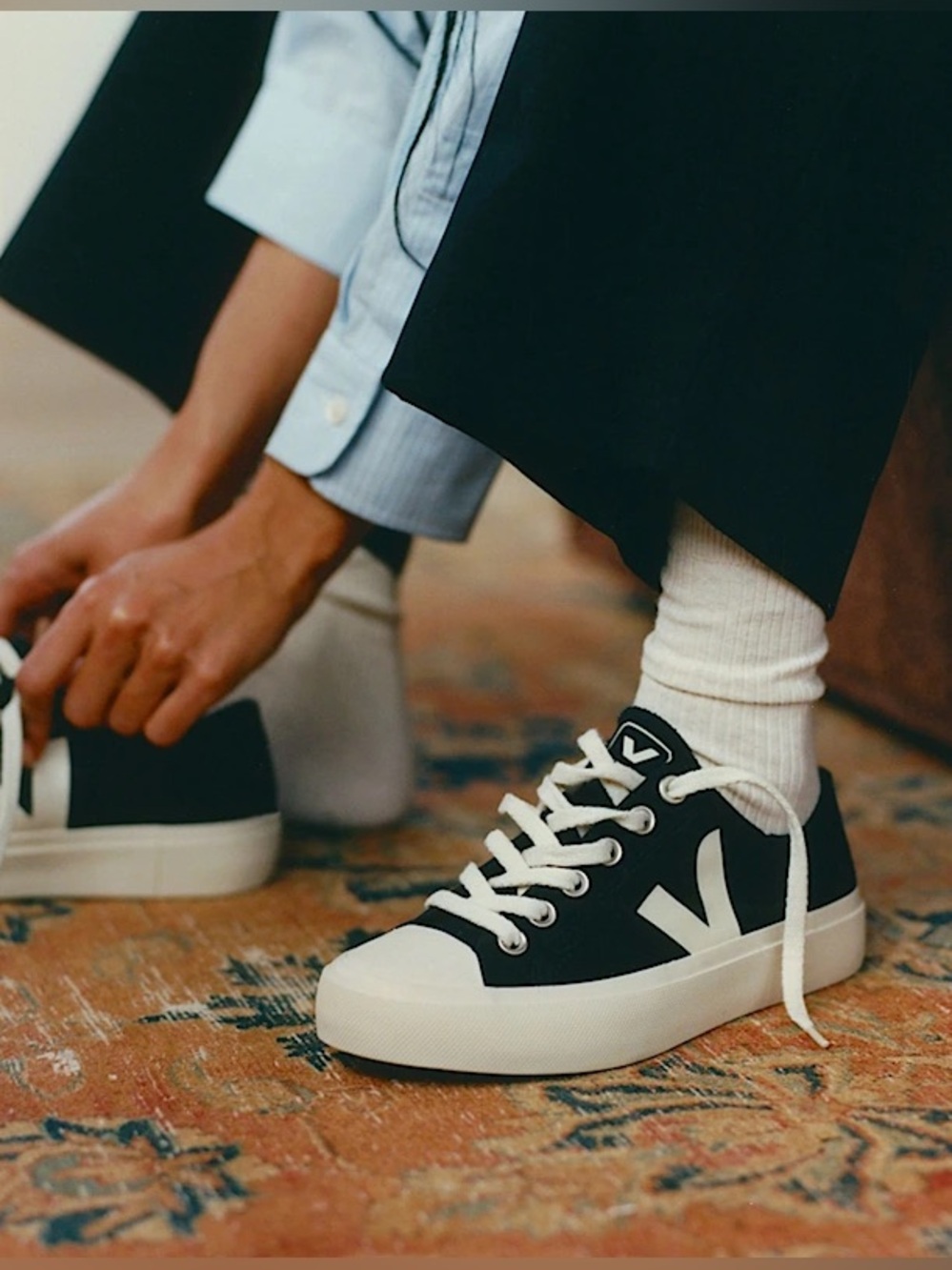 Veja Wata II Low Canvas Black Pierre Sneaker Men’s 11